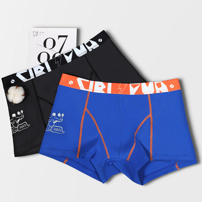 Men's Pure Cotton Briefs With Trendy Prints, Breathable And Sporty