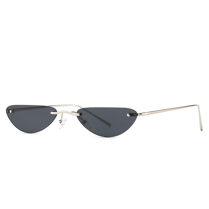 Cat Eye Narrow Sunglasses Modern Retro Temples