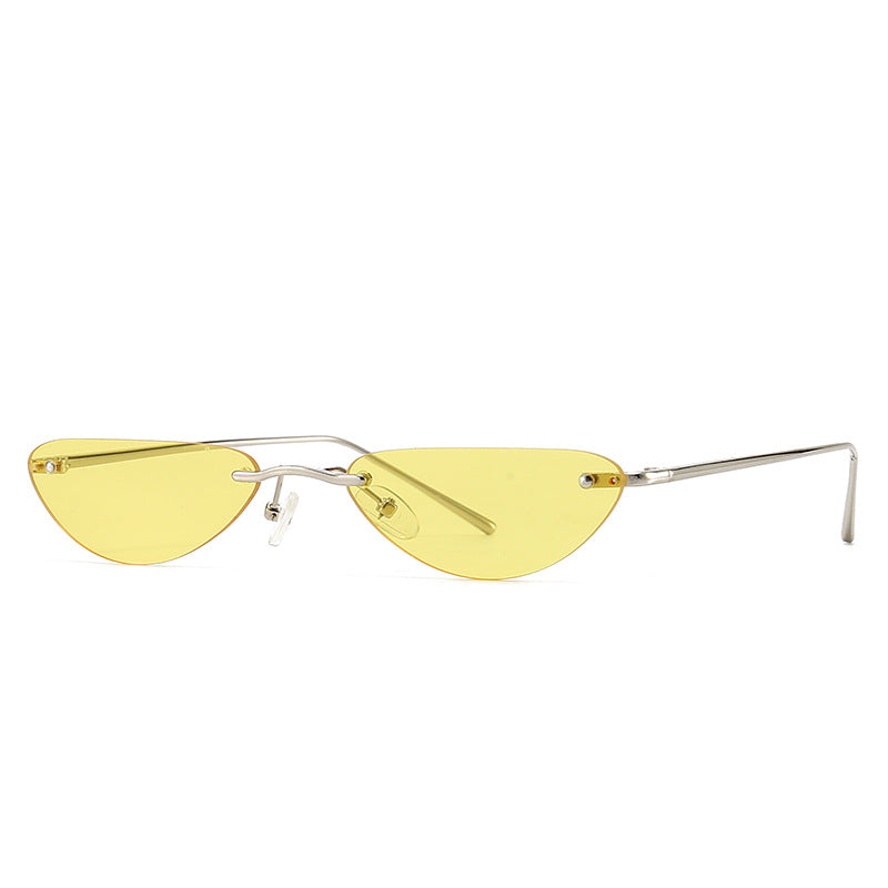 Cat Eye Narrow Sunglasses Modern Retro Temples