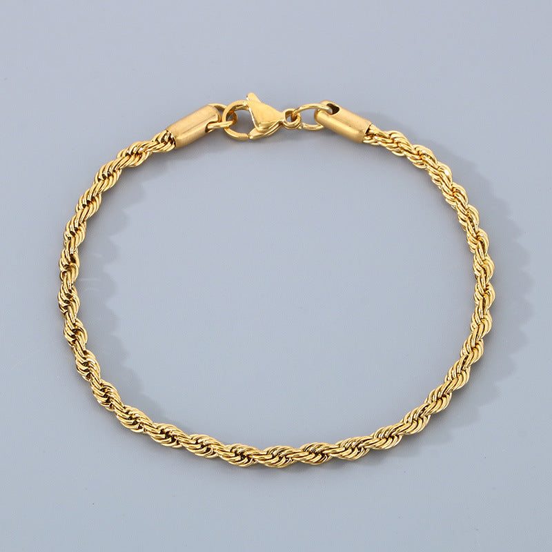 Stainless Steel Twisted Chain Men's