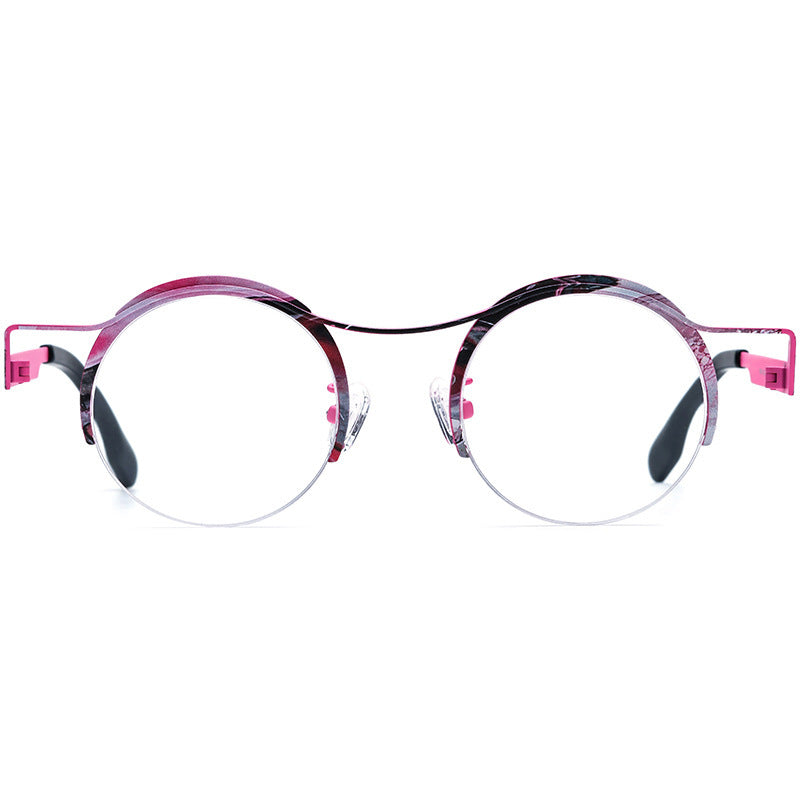 Women's Versatile Colored Ultra-light Pure Titanium Myopia Round Glasses