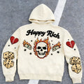 Mens Loose-Fit Printed Pullover Hoodie