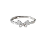 Butterfly Zircon Ring Womens Pinky Ring Niche Design Light Luxury