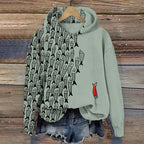 Damska bluzka z długim rękawem w kwiaty