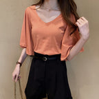 Plus-size Womens Short-sleeve T-shirt Top