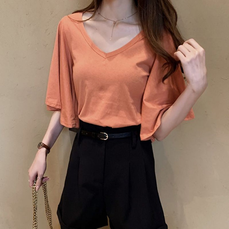 Plus-size Womens Short-sleeve T-shirt Top