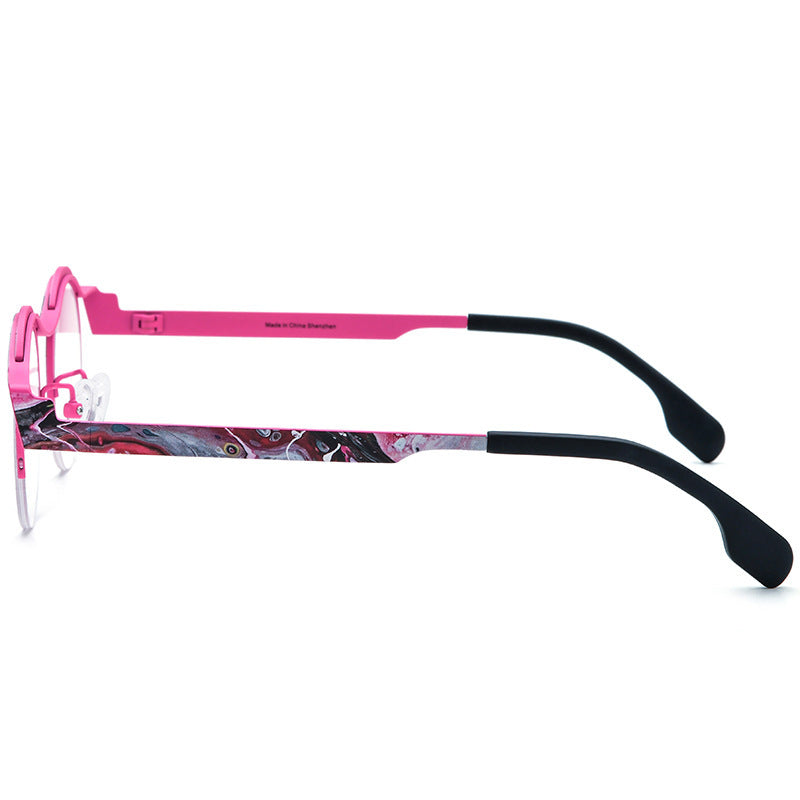 Women's Versatile Colored Ultra-light Pure Titanium Myopia Round Glasses