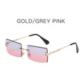 Fashion Frameless Trimmed Square Gradient Sunglasses