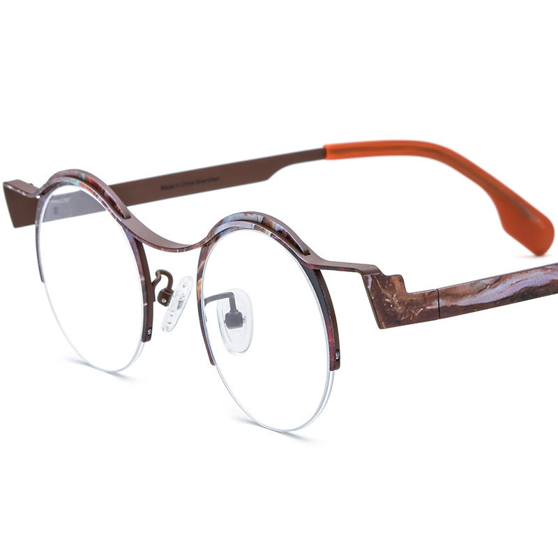 Women's Versatile Colored Ultra-light Pure Titanium Myopia Round Glasses