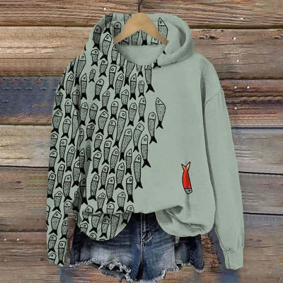 Damska bluzka z długim rękawem w kwiaty