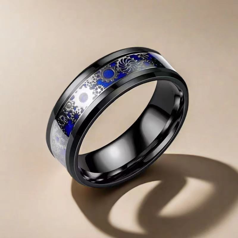 Men's Wide Titanium Steel Plain Ring
