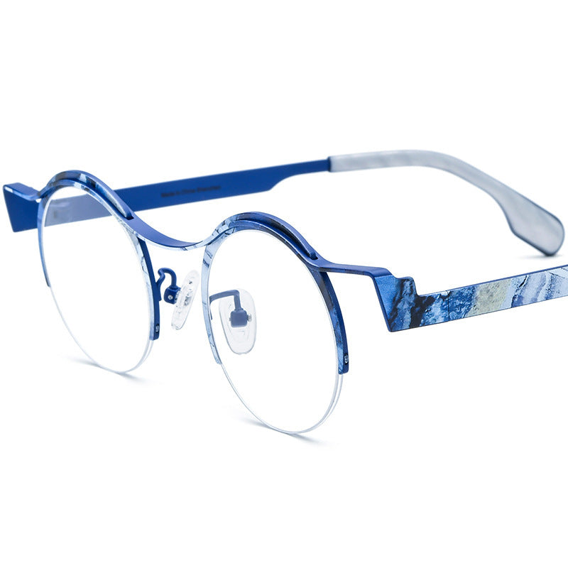 Women's Versatile Colored Ultra-light Pure Titanium Myopia Round Glasses