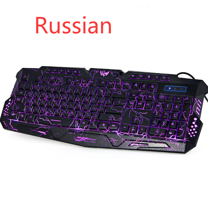 J10 tricolor backlight wired gaming keyboard set