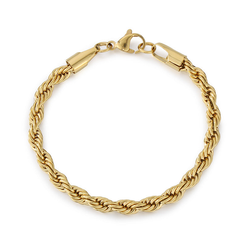 Stainless Steel Twisted Chain Men's