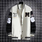 Men's Baseball Jacket Fashion Casual Letter Number Print Button-down Tops Streetwear Clothing