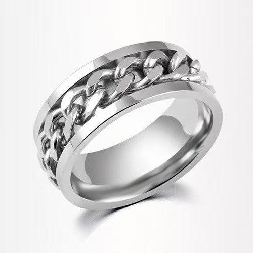 Personalized Men's Solo Influencer Style Chain Ring