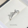 Butterfly Zircon Ring Womens Pinky Ring Niche Design Light Luxury