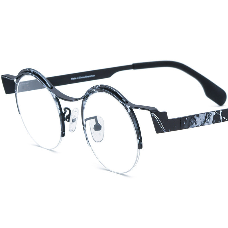 Women's Versatile Colored Ultra-light Pure Titanium Myopia Round Glasses