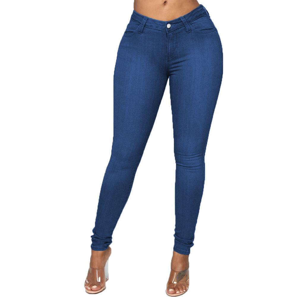 High-waisted  Stretchy Slim-fit Skinny Jeans
