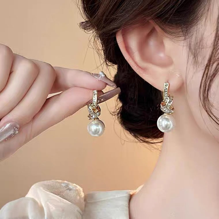 Light Luxury High-grade Micro Inlaid Zircon Chain Earrings