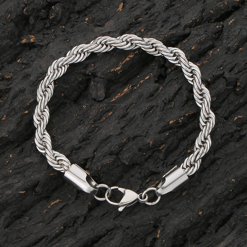Stainless Steel Twisted Chain Men's