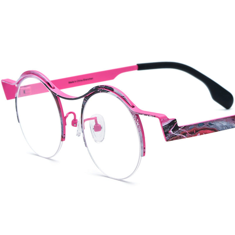 Women's Versatile Colored Ultra-light Pure Titanium Myopia Round Glasses