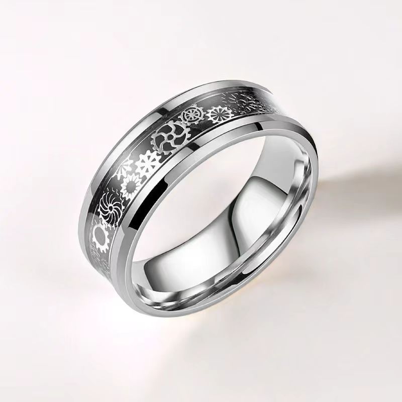 Men's Wide Titanium Steel Plain Ring