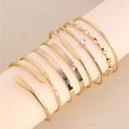 Womens Creative Geometric Zinc Alloy Bracelet Set