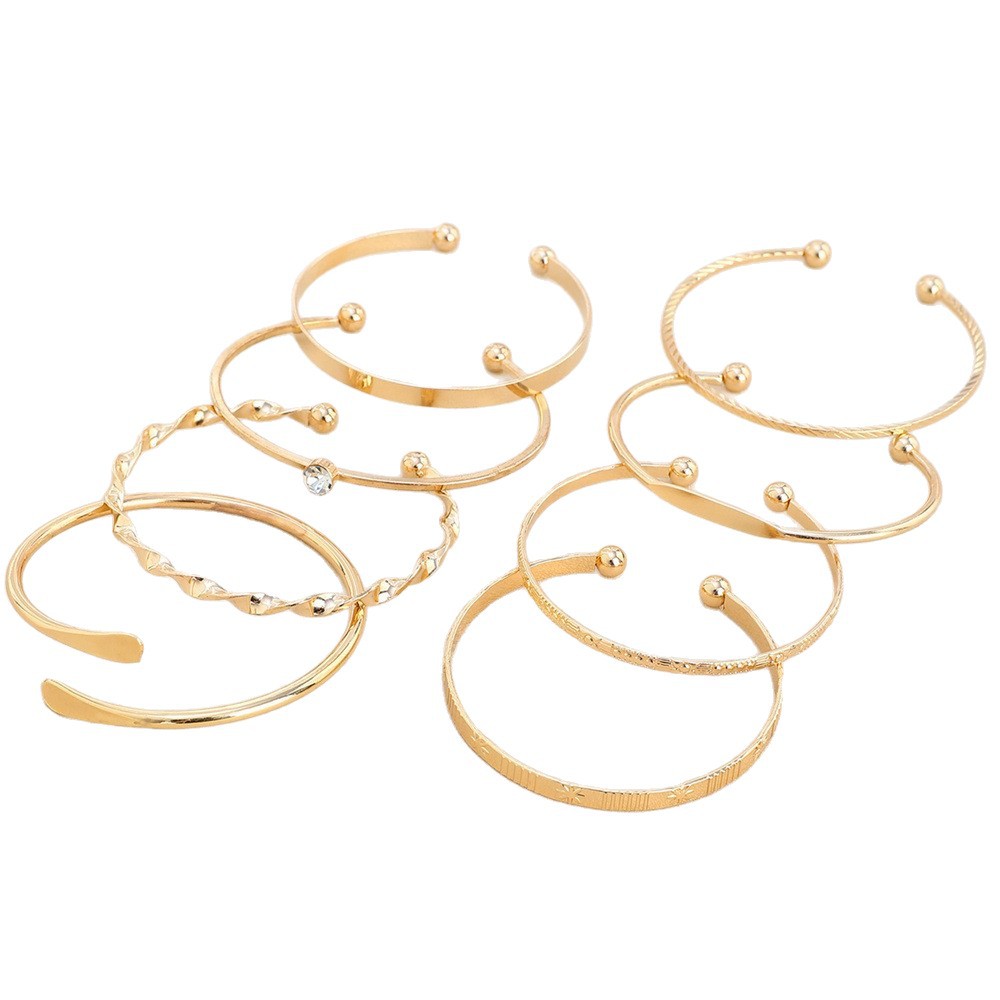 Womens Creative Geometric Zinc Alloy Bracelet Set